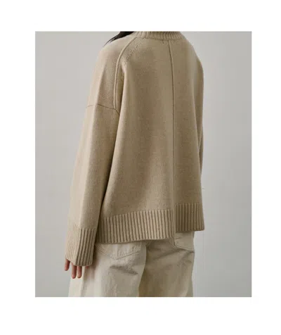 Soeur Womens Ecru Chine William High-neck Merino-wool Jumper In Brown