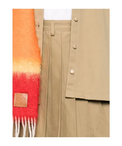 7 For All Mankind Pleated Mini Skirt Twill Sand Storm In Brown