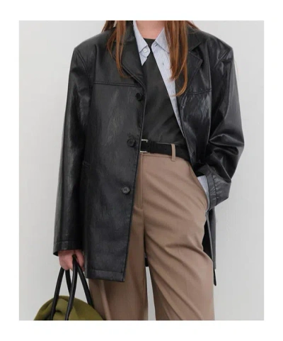 Dunst Leather Half Jacket In Black