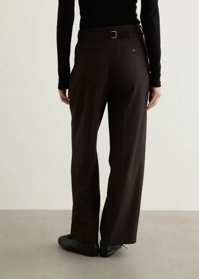 Low Classic Tailored Trousers With Pockets And Loops In Brown