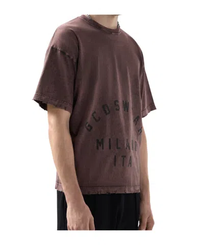 Gcds Faded Effect T-shirt In Burgundy