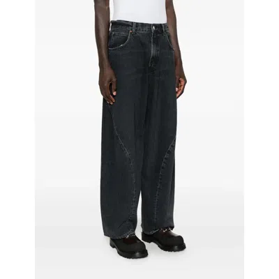 Agolde Denim Wide-leg Jeans In Black