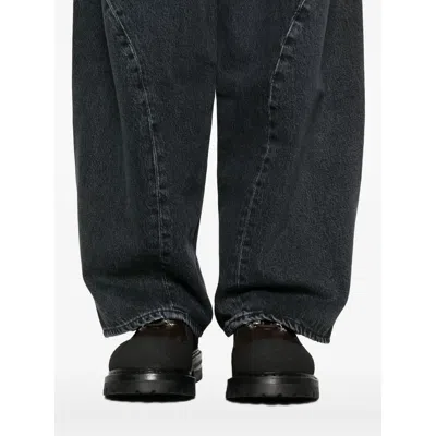 Agolde Denim Wide-leg Jeans In Black