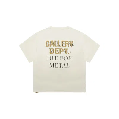 Gallery Dept. Live For Metal Glittered Printed Cotton-jersey T-shirt In Neutral