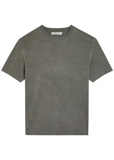 Our Legacy Mens Worn Black Boxy Short-sleeve Cotton-jersey T-shirt In Gray