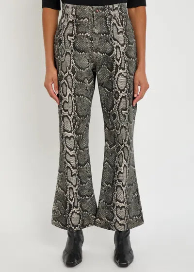 Gabriela Hearst Womens Greyscale Ezra Snake-pattern Bootcut Denim Jeans In Multi