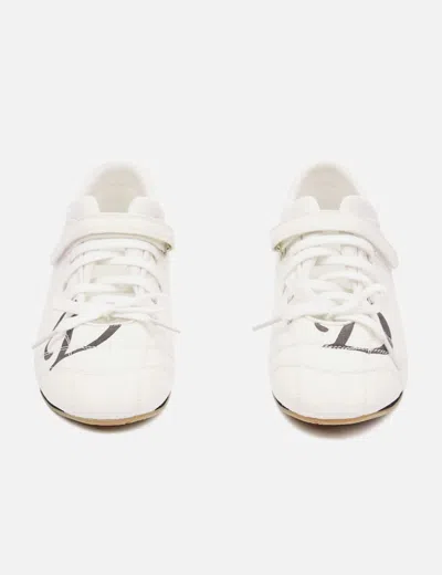 Deinet D Logo Lace Up Mozzi Shoes In White In White