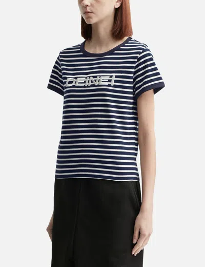 Deinet Line Logo Ringer T-shirt In Multi