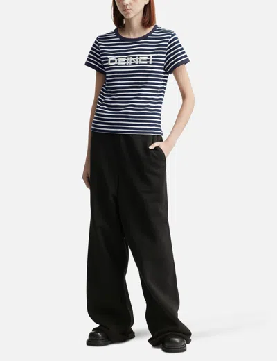 Deinet Line Logo Ringer T-shirt In Multi