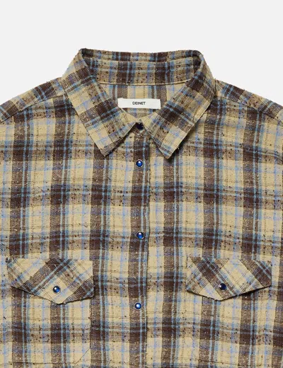 Deinet Raw Cut Check Shirt In Multi