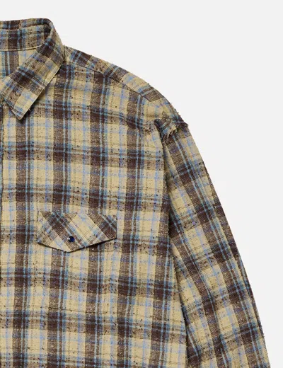 Deinet Raw Cut Check Shirt In Multi