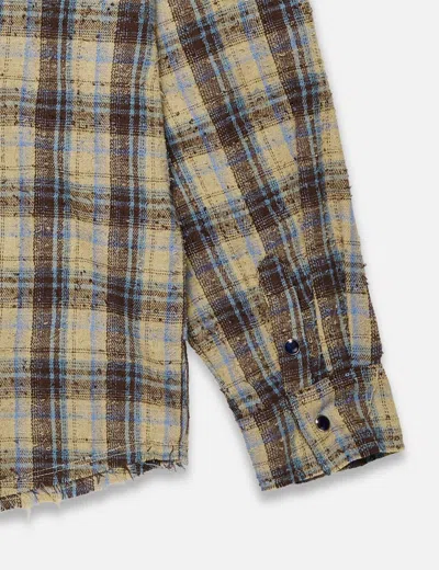 Deinet Raw Cut Check Shirt In Multi