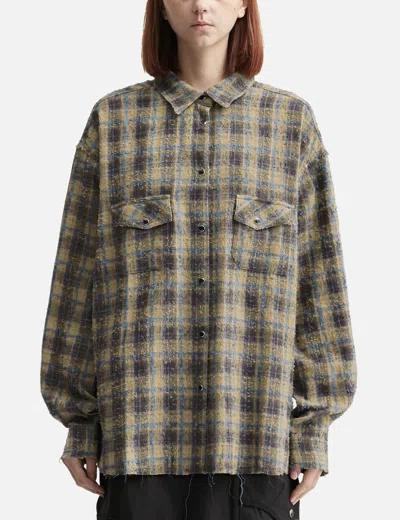 Deinet Raw Cut Check Shirt In Multi