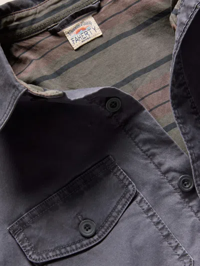 Faherty Lakeside Cpo Shirt In Gray