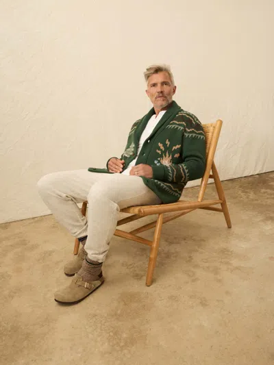 Faherty Camp Cardigan Forest Lake In Green