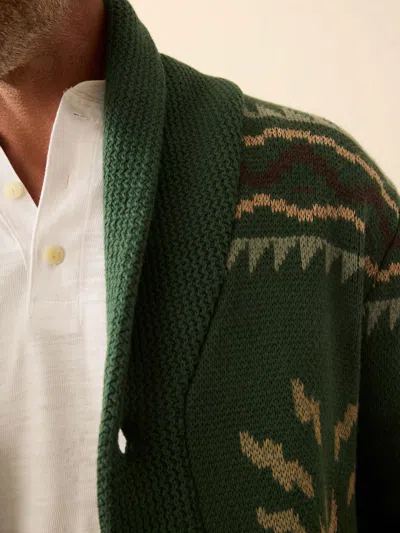 Faherty Camp Cardigan Forest Lake In Green