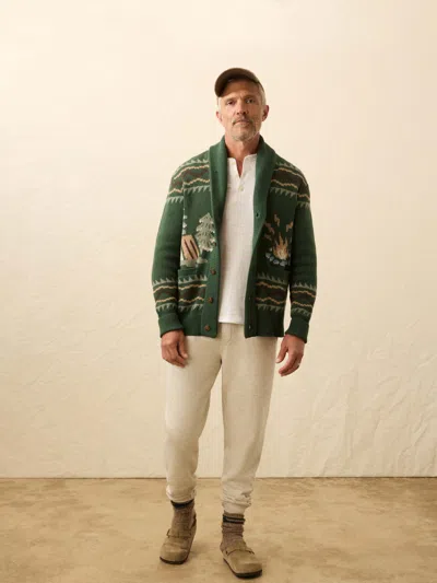 Faherty Camp Cardigan Forest Lake In Green