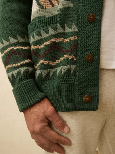 Faherty Camp Cardigan Forest Lake In Green