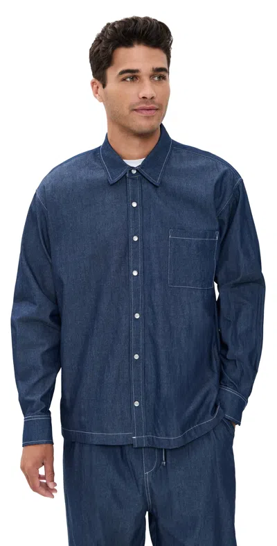 Bather Denim Leisure Shirt Rinsed In Blue