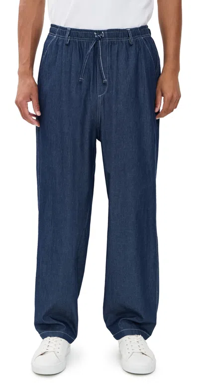 Bather Denim Linen Leisure Pants Rinsed In Blue