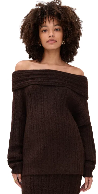 Line & Dot Ophelie Sweater Chocolate In Brown
