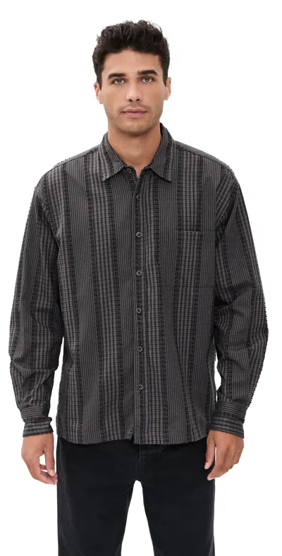Bather Fringe Leisure Shirt Smoke In Gray