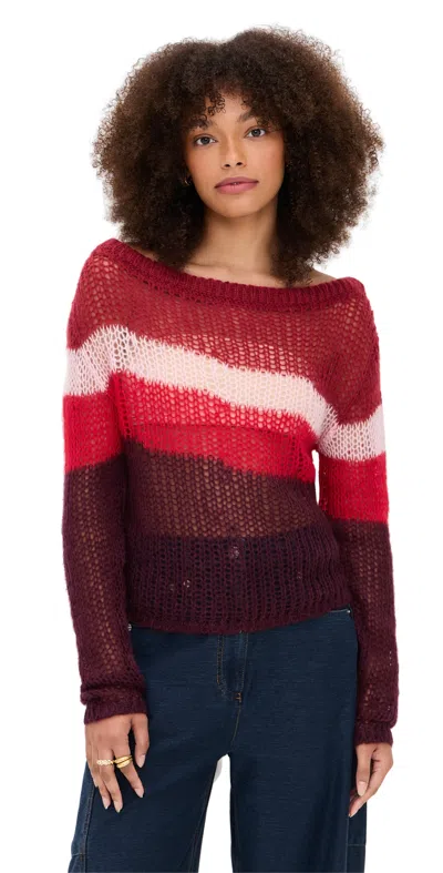 Staud Tessa Sweater Syrah Multi In Multi