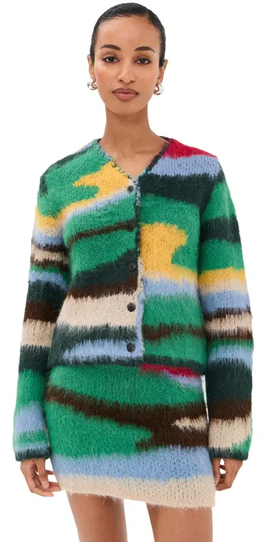The Elder Statesman Alpaca And Wool Cardigan In Multi