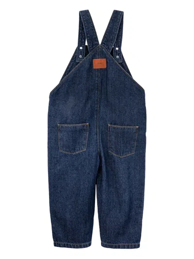 Knot Shawn Button-fastening Denim Dungarees In Blue