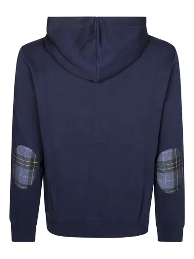 Sun 68 Zip-up Hoodie With Contrasting Fabric In Blue