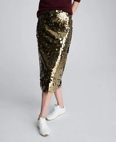 Kenneth Cole Pailette Midi Skirt In Multi