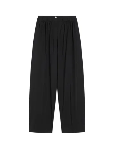Sportmax Wide-leg Trousers Double Waistband In Black