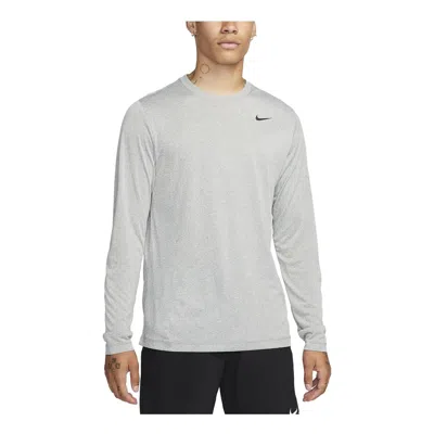 Nike Legend Long Sleeve Dri-fit Training T-shirt In Gray