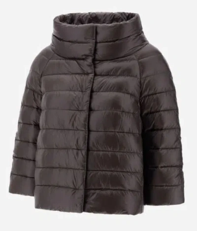 Herno Iconico Sofia Ultralight Bolero Coat In Brown