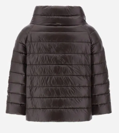 Herno Iconico Sofia Ultralight Bolero Coat In Brown