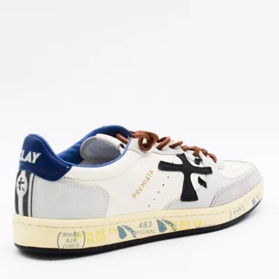 Premiata Low Top Sneakers With Round Toe And Stitching In White