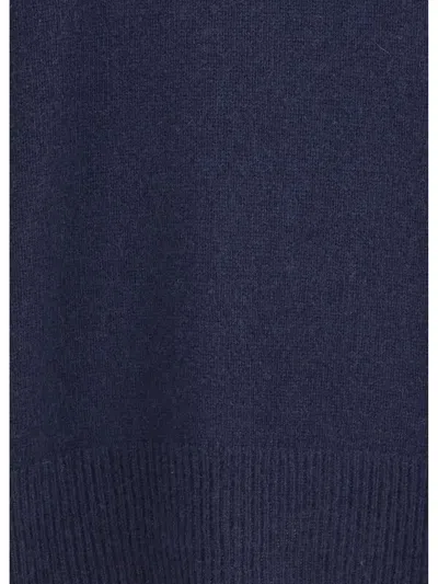 The Row Crew Neck Long Sleeve Sweater In Blue