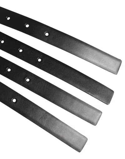 Dolce & Gabbana Black Leather 4-strap Metal Multi-buckle Belt In Black