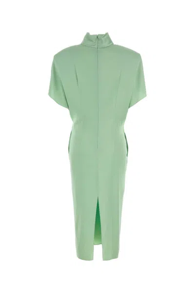 Stella Mccartney Cap-sleeve Halterneck Twist Midi Dress In Green