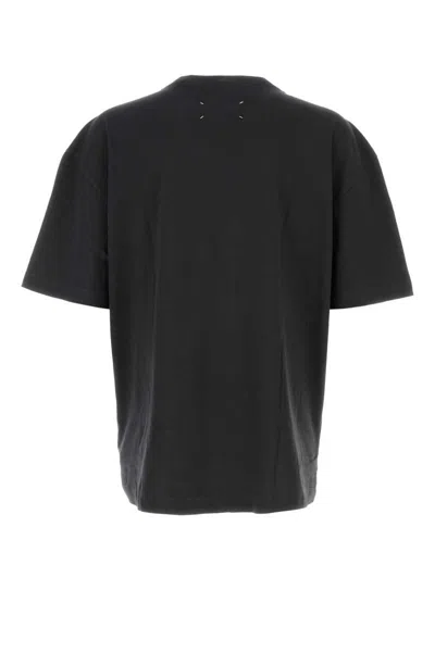 Maison Margiela Dark Grey Cotton T-shirt In Animal Print