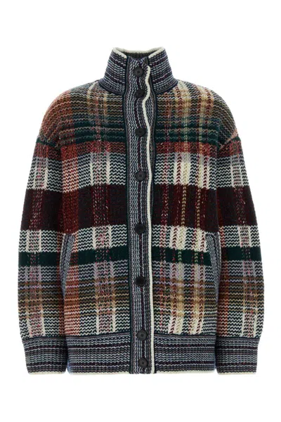 Missoni Embroidered Wool Blend Oversize Cardigan In Gray