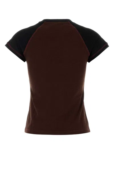 Loewe Cotton Blend T-shirt Featuring Contrast Sleeves In Brown