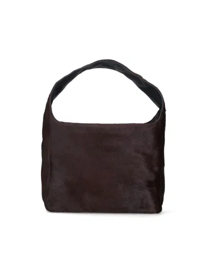 Our Legacy Luxurious Shoulder Bag Fur Texture In Brown