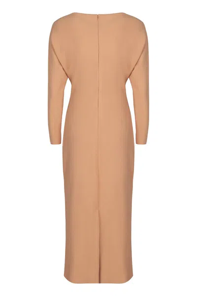 Alberta Ferretti Elegant Long Dress In Soft Fabric In Orange