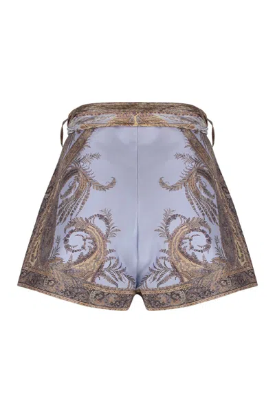 Zimmermann Hypnotic Flat Front Bermuda And Short Purple In Brown