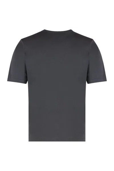 Saint Laurent Round Neck T-shirt In Cotton In Gray