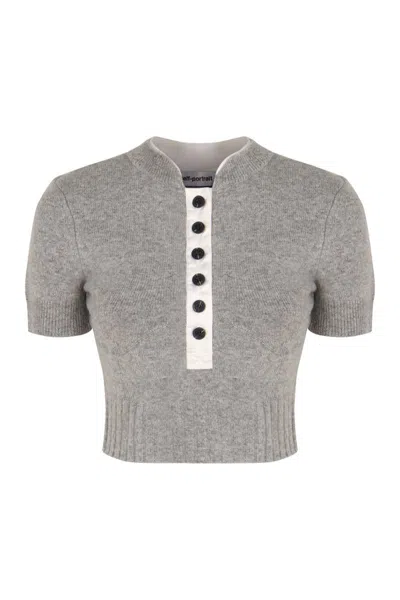 Self-portrait Sweater In Wool Blend In Gray