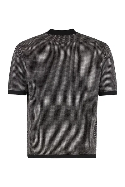 Emporio Armani Sweater With Short Sleeves In Black