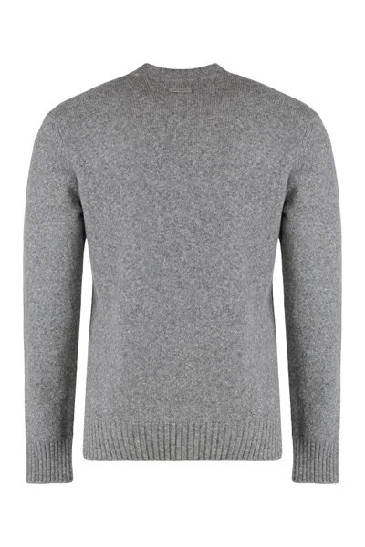 Dolce & Gabbana Sweater With Round Neck In Wool Blend In Blue