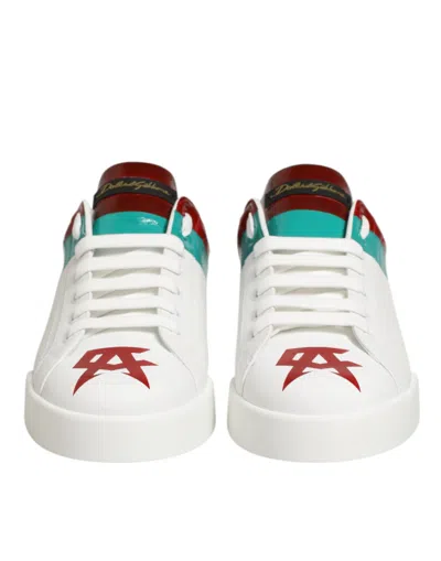 Pre-owned Dolce & Gabbana Multicolor Leather Logo Low Top Sneakers Men's Shoes ()